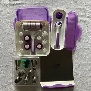 Purple and White Cake Decorating Kit